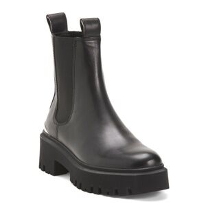 MAJE Leather Platform Chelsea Boots